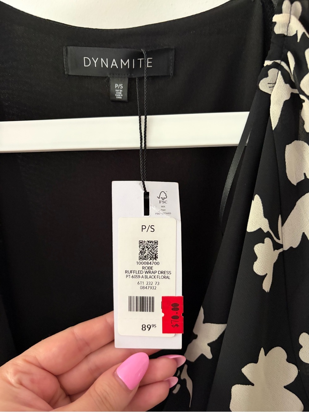 DYNAMITE Ruffled Wrap Midi Dress - Picture 5 of 8